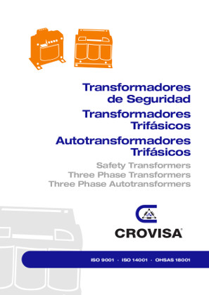 Portada catálogo transformadores de aislamiento, maniobra y control monofásicos y trifásicos